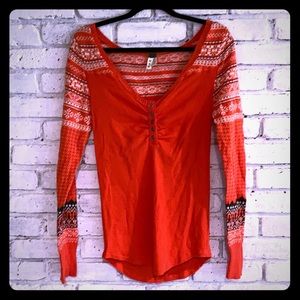 We The Free Fair Isle Henley Knit